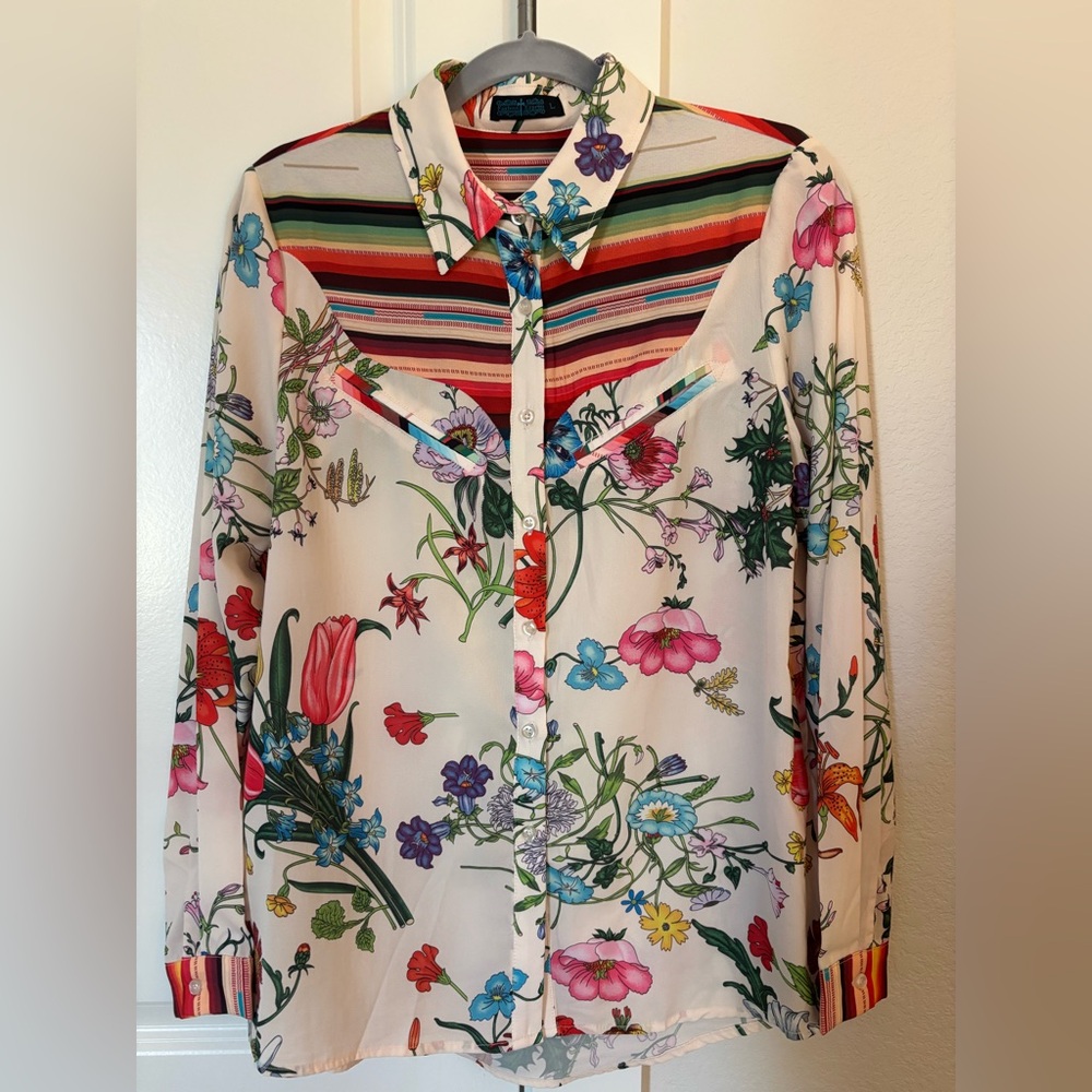 Peoria Serape Floral Button Up